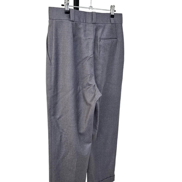 Theory Women's Sleek Flannel Straight Cuff Pant Size 10 Wool High Rise - Picture 3 of 11